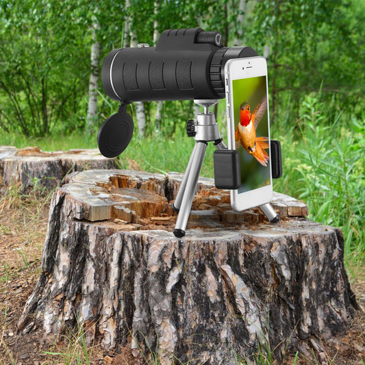 1Pc 40 Plus 40 HD Optical Monocular Telescope With FMC Lens Low Light Vision Scope Phone Holder Tripod Compass For Bird Watching Hunting Camping Hiking Sport Event